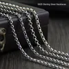 S925 Sterling Silver Catena Vintage Thai Silver Necklace O Chains for Men Women Fine Jewelry 3 5mm 4mm 45cm-80cm231z