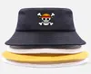 One Place Bucket Hat Cap Cap the Pirate King Anime Luffy Harajuku Kobiety mężczyźni bawełniane filtr przeciwsłoneczny szerokie czapki czapki q08055802054