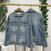 Herrenjacken Designer Denim Jacke Logo gestickt