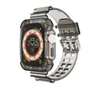 Корпус+ремешок для Apple Watch Band 44 мм 40 мм 45 мм 41 мм 42 мм 38 мм аксессуары Прозрачный силиконовый браслет серия IWATCH 8 3 6 SE 50PCS