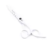 Tesoura profissional de tesoura Z1010 55quot 16cm 440c Calha de cabelo branco Tesoura Rainning Shears Hairdressing Shears Salon 7777777