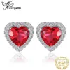 JPalace Heart Created Ruby Stud Earrings 925 Sterling Silver Earrings For Women Gemstones Korean Earings Fashion Jewelry 200923219p