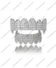 2021 Grills hip hop braces gold Fangs micro inlaid zircon teeth trend decorative body1046393
