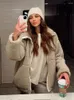 Damesjassen Teddy Lamszak Oversized warme jas Rits Lange mouw Opstaande kraag Wol Damesmode Herfst Winter Casual Streetwear