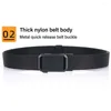 Bälten Nylon Men's Ratchet Web Belt Classic No Holes 1,3 tum Golf Automatisk spänne för jeans