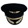 Custom Upscale Pilot Cap Airline Captain Hat Uniform Halloween Party Adult Men Military Hats Black For Women Wide Brim243A