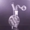 1pcs verre cendrier bong narguilés fumer tuyau d'eau avec trou nid d'abeille 14,4 mm femelle recycleur Dab Rig Bongs avec tuyau de brûleur à mazout en verre mâle