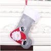 Decorações de Natal Clephan Luminous Stocking Great Grey com luzes Eve Decoração de Interior Droga Drop Drop Home Garden Fe Ot8jo