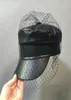 XCYB Spring and summer New black PU lace veil newsboy caps Fmale fashion hats 2010132444289