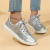 Sequin Golden Skateboard Shoes Man Fashion Sneakers Women Luxury Shoes Designer Flat Sneakers Men Silver Party Shoes Unisex 2024 231225