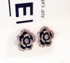 Super Glittering new fashion luxury classic designer elegant beautiful camellia diamond stud earrings for woman girls7687470