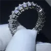 Choucong Eternity Ring Princess Cut Diamond 925 Sterling Silver noivado Banda de casamento Rings para homens Jewelry277f