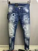 DSquare D2 2023 Nya ankomster D2 Mens Purple Designer Denim Jeans Holes Trousers CoolGuy Biker Pants Clothing 25DQ9