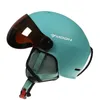 ヘルメットムーンスキーヘルメットゴーグル付きPC+EPS高品質のスキーヘルメットアウトドアスポーツスキースノーボードスケートボードヘルメット