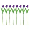 Flores decorativas 8 PC Simulación Tulipán Tulipanes de flores artificiales Decoración falsa Plantas de rama Inicio Falta para la emulsión de ramas realistas