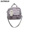 School Bags 2024 Combination Transparent Three-Purpose Bag Female Student Backpack Schoolbag Crossbody Cute Doll Shoulder Girls