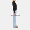 パッチフラットラバボッテグベネタスサンダル女性デザイナースリッパ女性用スリッパパンダ色の革サンダル女性用夏のアウター織りコントラストHB06