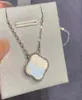 V gold material pendant necklace with white shelll in platinum color plated for women wedding jewelry gift have box stamp PS49453644883