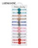 Boho 12 pièces ensembles élastique pierre naturelle Druzy ovale bracelet à breloques femmes fille enfants réglable corde chaîne cristal bracelet bijoux 6931302