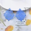 Charms 30pcs AB7875 Brass Filigree Hollow Out Ear Pendant Colorful Fluorescent Color Diy Jelwery Earrings Making