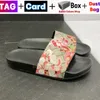 Designer slides Dames Heren Slippers platte zomersandalen strandglijbaan platform slipper man slide Luxe schoenen met doos bloem dames sliders lederen rubberen sandaal