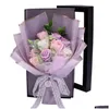 Couronnes de fleurs décoratives 11pcs savon créatif à la main bouquet de roses boîte-cadeau simulation fleur saint-valentin anniversaire décor6315425 dhlwd