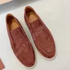 LP POUPLES SOMPEL SOMMER WALK CHARMS PEBRELLISHERADE SUED LOAFERS MOCCASINS äkta läder Casual Flats Män lyxdesigner Klänningskor Fabrikskor 35-46