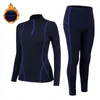 Sous-vêtements thermiques Femmes simulées à col fine Fleece Fitness Shapewear Elastic serre les vêtements féminins serrés