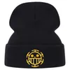 Anime ett stycke luffy stickade hattar trafalgar lag hatt portgas d ess cosplay vuxen unisex cap tecknad dräkt luffy hatt tillbehör vinter stickad hatt