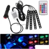 Party Decoration 4Pcs 9Leds Strip Light Wireless Remotevoice Control Car Rgb Led Neon Interior Lamp Decorative Lights4099934 Drop De Dh9Mn