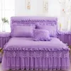 1 Piece Lace Bed Skirt 2pieces Pillowcases bedding set Princess Bedding Bedspreads sheet For Girl bed Cover KingQueen size 231222