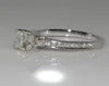 18k white gold princess diamond ring fourclaw square diamond ring female models wedding simple ring retail whole3327708