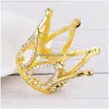 Other Festive Party Supplies 2Pcs Gold Mini Crown Cake Topper For Kids Birthday Decor Rhinestone Ornament Wedding A3511507954 Drop Dhjfv