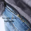 Джакеки Maomaokong Natural Rabbit Murs выровненная джинсовая куртка Fox Fure Pave Denim Coat Fox Fur Warm Lady Lady Winter Jacke Женская парка