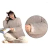 Abbigliamento per il sonno femminile Donne Warm pile Loungewear comodo pigiama set manica lunga c63f