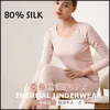 80 Silk 20 Ensembles de sous-vêtements thermiques en coton pour femmes Lingerie Set Inner Portez des vêtements pour femmes Vêtements d'hiver Base de base Pyjama chaud 231225