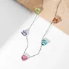 Hangende kettingen 925 Sterling zilver kleurrijk lab saffier edelsteen dames tennisketen ketting fijne sieraden