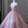 Etniska kläder Elegant Fashion Pink Tube Top Wedding Dress Women Party Long A-Line Ball Gown toast