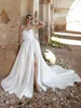 Sweetheart Elegant Satin A Line Wedding Dresses Simple Ruched Boho Garden Bridal Gowns Sexy Thigh Split Court Train Plus Size Bride Reception Robes de Mariee CL3112