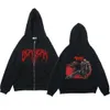 Anime Y2k Zip Up Hoodie Berserk Zipper Jacket Graphic Sweatshirts Spring and Autumn Long Sleeve Jackets Thin Fleece Sweatshirt