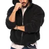 Herrenjacken stilvolle bequeme Modemarkt Faux Fell Fleece Fluffy Hoodled Hoodie Jacket Jumper Langarm Outwear Outwear