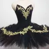 Stage desgaste infantil Black Swan Ballet Tutu Dress Professional Leotard Dance Performance Costume Girls Sequin Saias