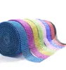 20yard 8 rad Multicolor Mesh Wrap Roll Rhinestone Crystal Cake Ribbon Wedding Party Decoration Cloth Diamond8913806