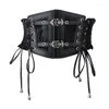 Ceintures Gothic Black en dentelle ceinture avec élastique décoration à la mode mince des vêtements pour femmes rétro féerie grunge