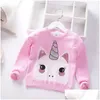 Cardigan Sell New Kids Sweater Soft Cartoon Plover For Girls Fashion Sequins Childrens Knitting Clothes Baby Boy Girl Jumper 3-7 Y Dro Otpxl