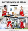 Design personalizado marca preto unissex garçom cozinhar restaurante bolso impressão ajustável pendurado pescoço aventais para mulher 231225