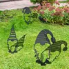 Decorazioni da giardino acrilico 3d gnome stake hollow art black nano spina ornamental pali per esterno decorazione del prato da giardino dropship