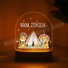 Lampe de nuit des bébés safari personnalisés lampe animale naissance personnalisée avec un éclairage chaud / rgb pour les enfants de table de chambre à coucher 12 style 231225