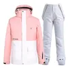 -30 kleuren bijpassende man vrouw sneeuwkleding 10k waterdicht skipak set snowboardkleding outdoorkostuums winterjassen broeken 231220