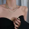 Colliers pendants Collier à la mode couleurs argentés Crystal Chokers Zirconia Wedding For Women Drop Jewelry Wholesale Gift